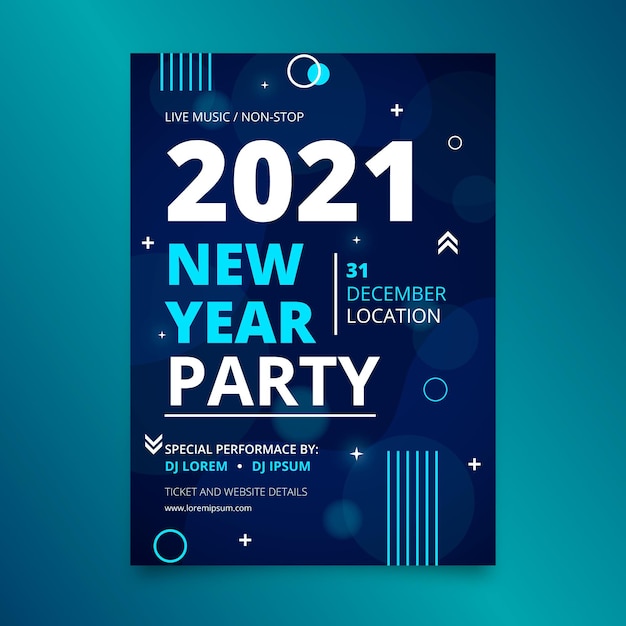 Modèle D'affiche De Fête Abstraite Nouvel An 2021