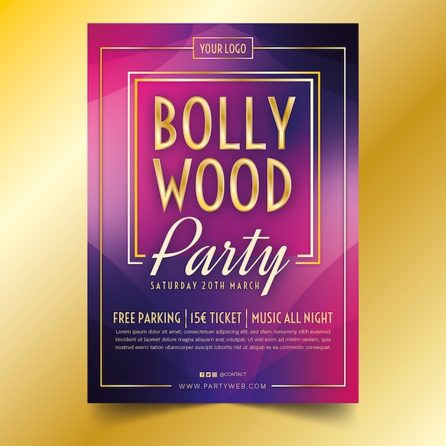 Modèle D'affiche De Fête De Bollywood