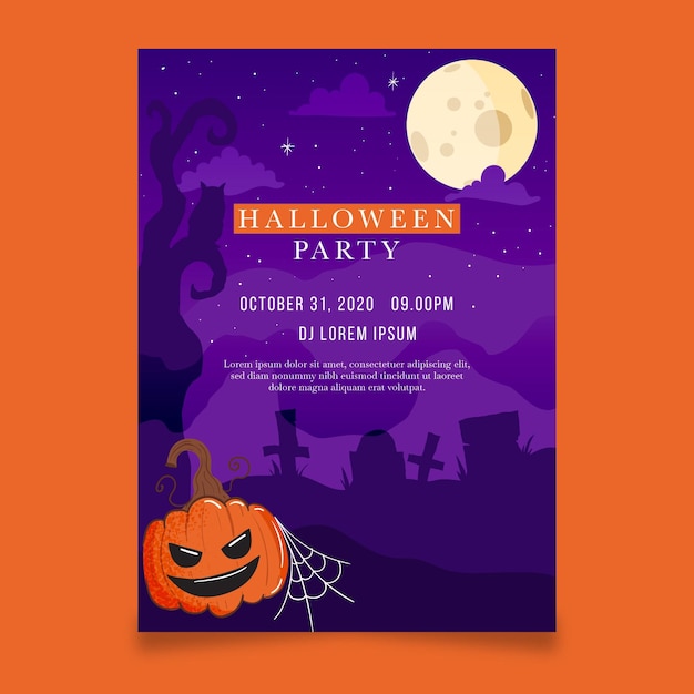 Modèle D'affiche De Fête Halloween Design Plat