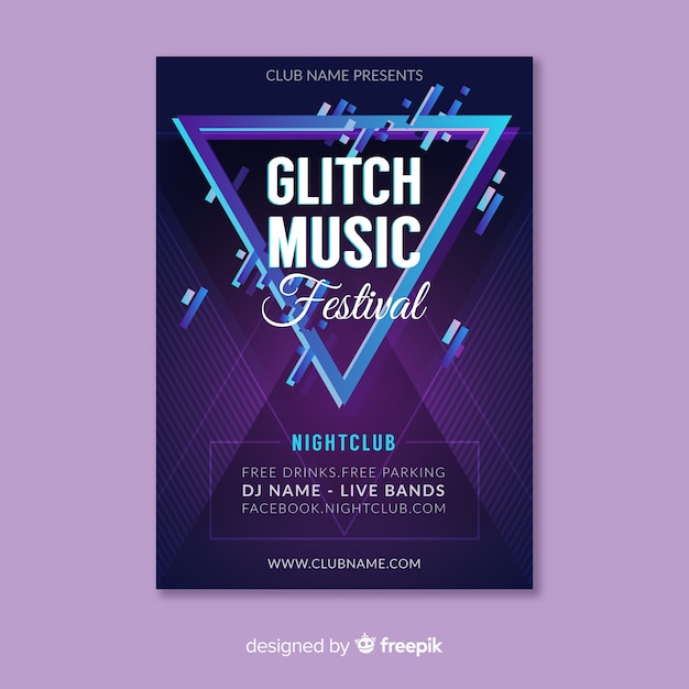 Modèle D'affiche Glitch Music Festival