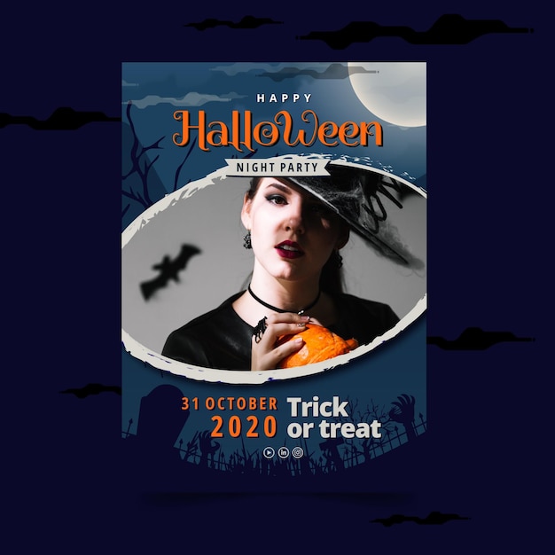 Vecteur gratuit modèle d'affiche halloween