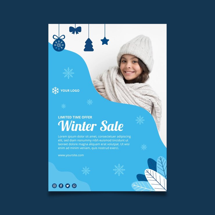 Vecteur gratuit modèle d'affiche d'hiver