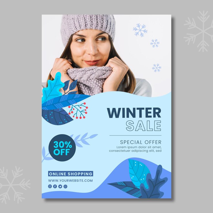 Vecteur gratuit modèle d'affiche d'hiver
