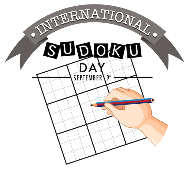 Vecteur gratuit modèle d'affiche de la journée internationale du sudoku