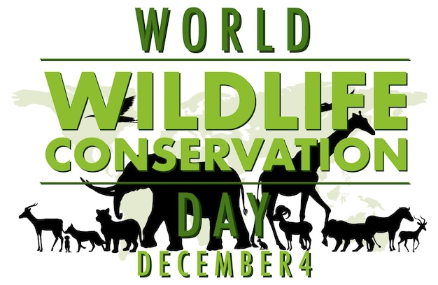 Vecteur gratuit modèle d'affiche de la journée mondiale de la conservation de la faune