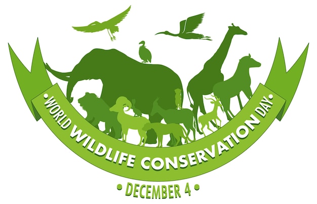 Vecteur gratuit modèle d'affiche de la journée mondiale de la conservation de la faune