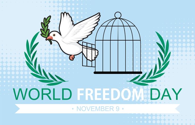 Modèle d'affiche de la journée mondiale de la liberté