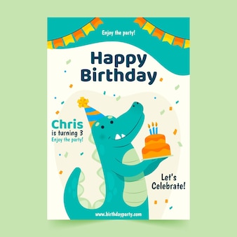 Modele D Affiche De Joyeux Anniversaire Avec Dinosaure Vecteur Gratuite Modele D Affiche De Joyeux Anniversaire Avec Dinosaure Vecteur Gratuite