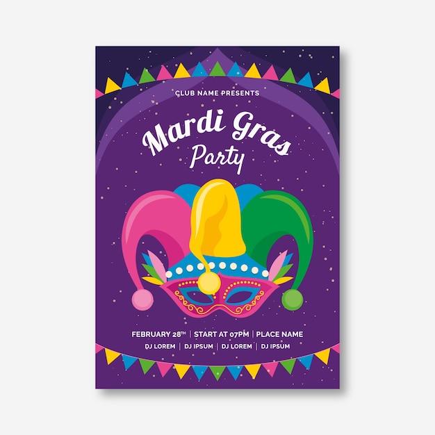 Modèle D'affiche De Mardi Gras