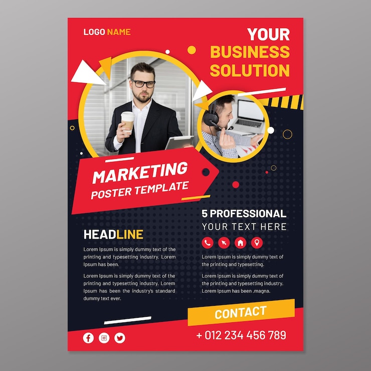 Vecteur gratuit modèle d'affiche marketing