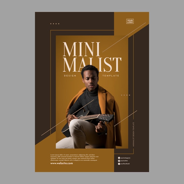 Modèle d'affiche minimaliste design plat