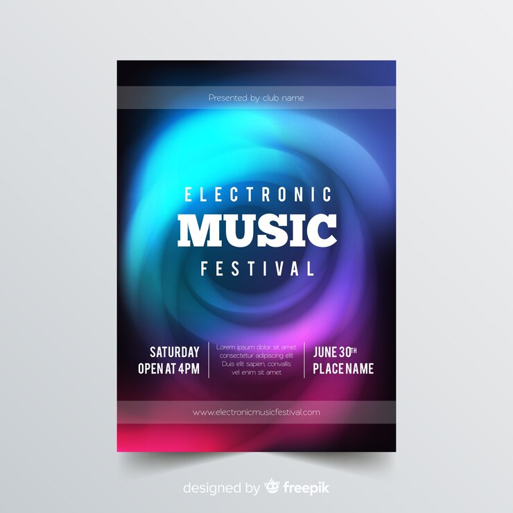 Vecteur gratuit modèle d'affiche de musique abstraite
