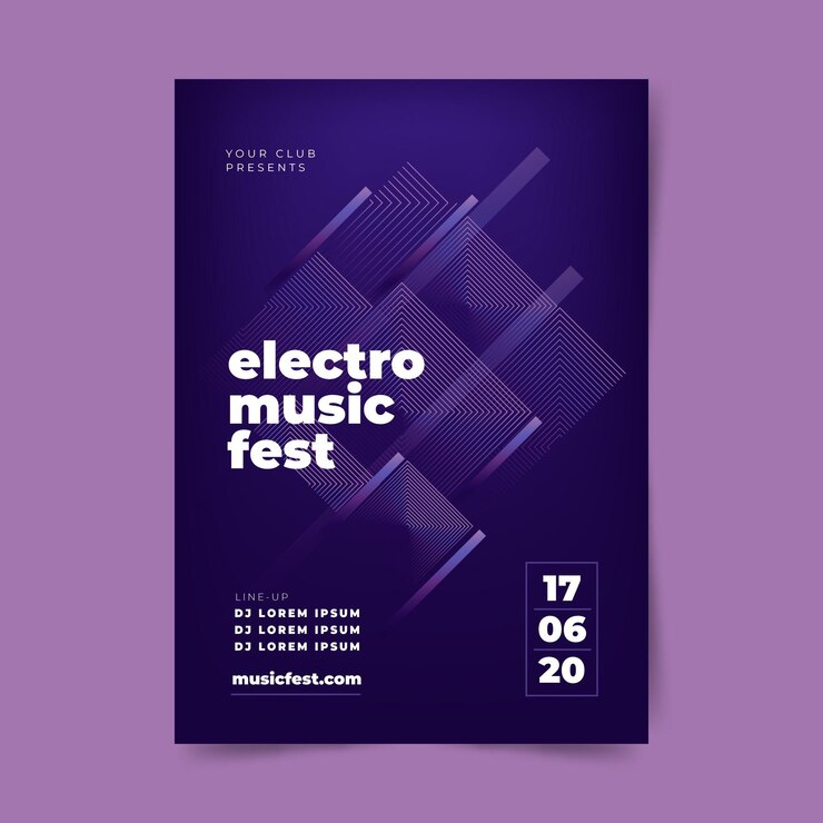 Vecteur gratuit modèle d'affiche de musique abstraite