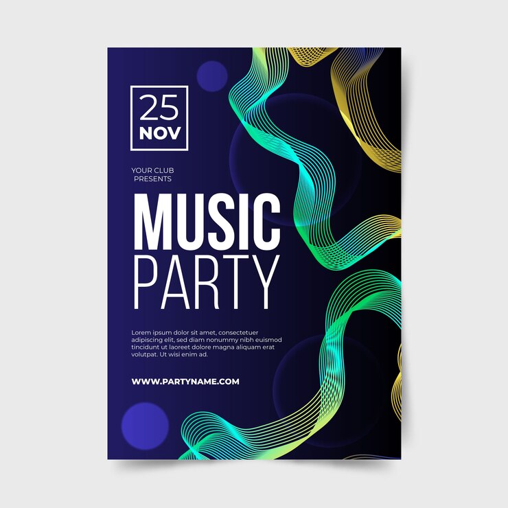 Vecteur gratuit modèle d'affiche musique son abstrait