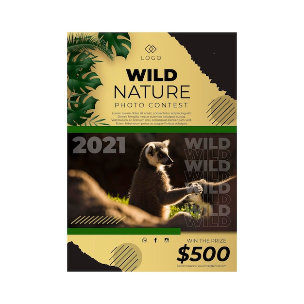 Vecteur gratuit modèle d'affiche de nature sauvage