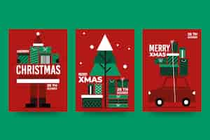 Vecteur gratuit modèle d'affiche de noël avec des formes géométriques colorées