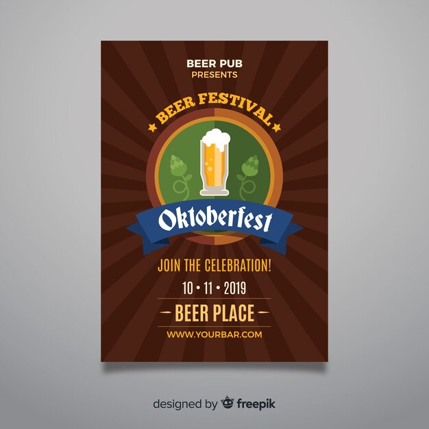 Modèle D'affiche Oktoberfest Design Plat