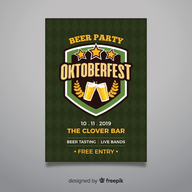 Modèle D'affiche Oktoberfest Design Plat