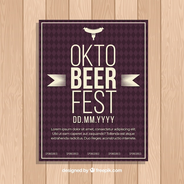 Modèle D'affiche Oktoberfest Design Plat