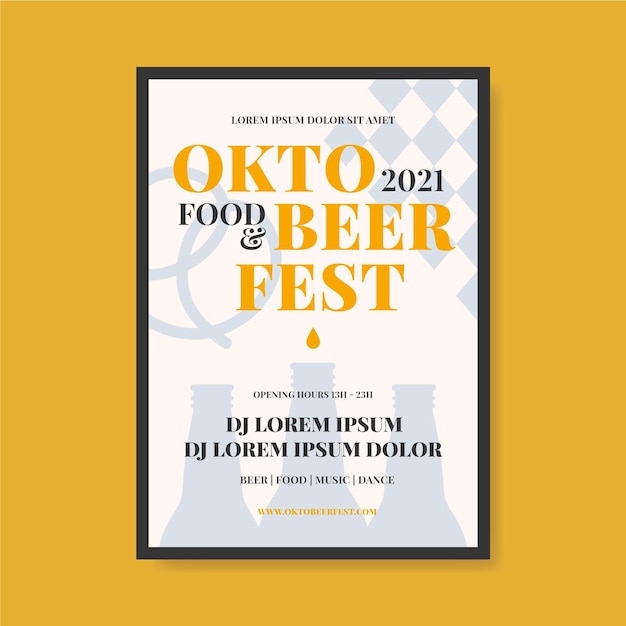 Modèle D'affiche Oktoberfest Design Plat