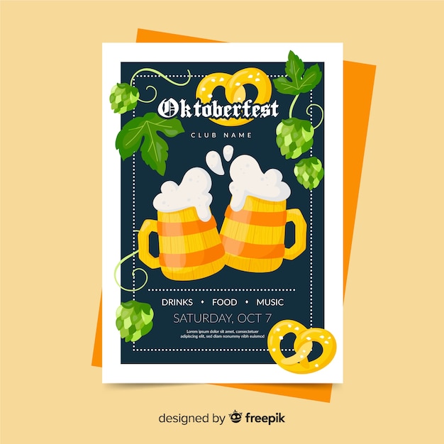 Modèle D'affiche Oktoberfest Plat