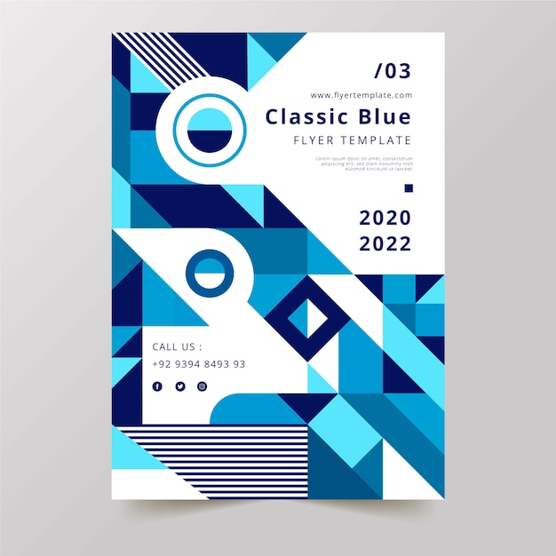 Modèle D'affiche Palette Bleue Classique 2020