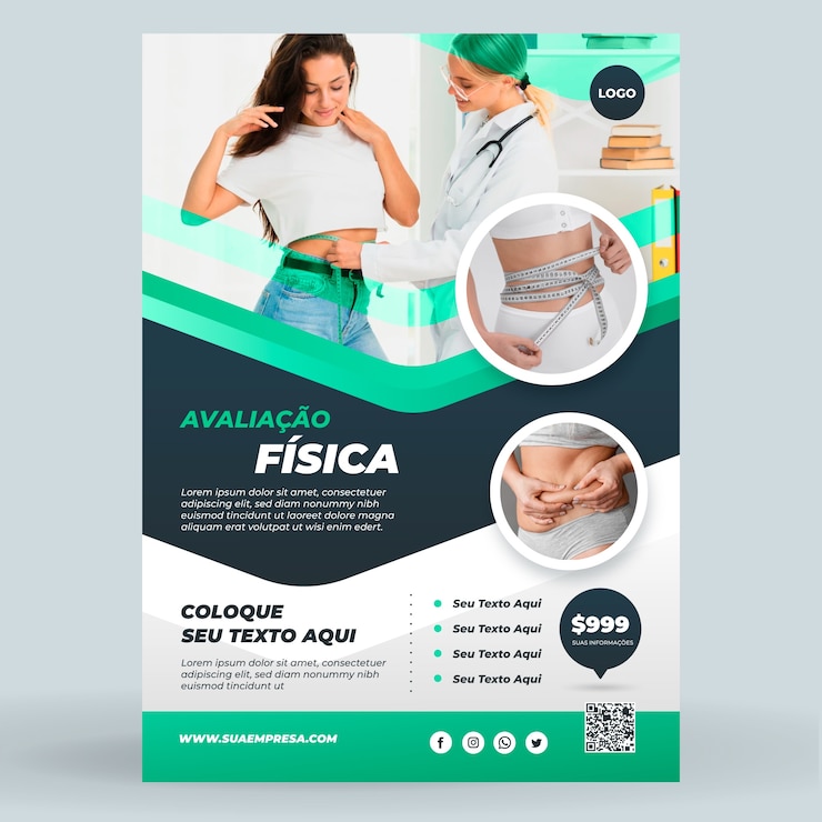 Vecteur gratuit modèle d'affiche physique dessiné à la main