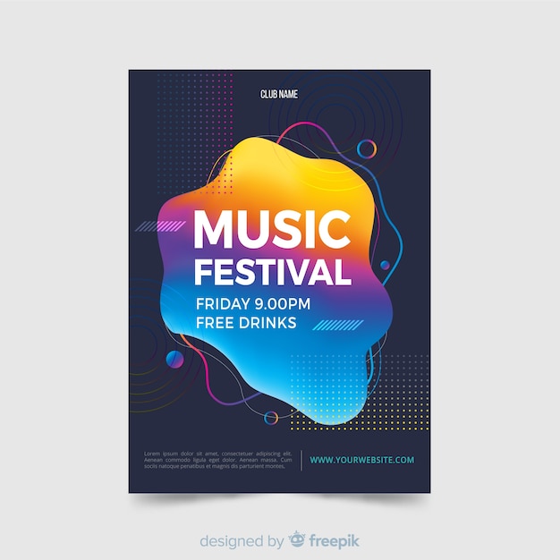 Modèle D'affiche Pour Le Festival De Musique Abstraite