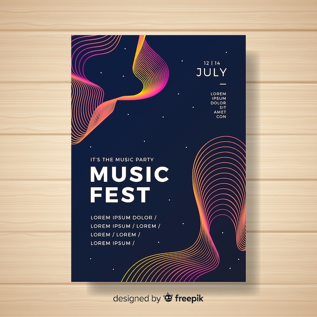 Modèle D'affiche Pour Le Festival De Musique Abstraite