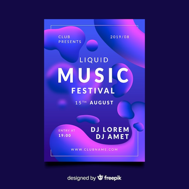 Modèle D'affiche Pour Le Festival De Musique Abstraite