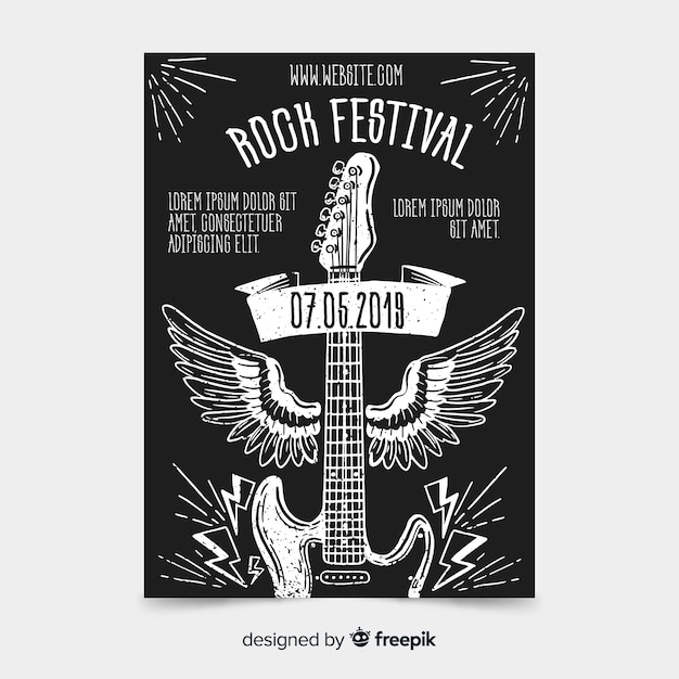 Modèle D'affiche Pour Le Festival De Musique Rock