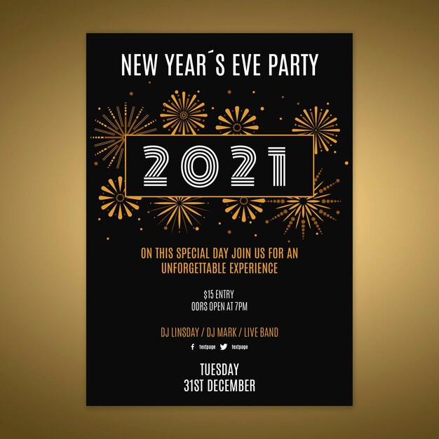 Modèle d'affiche pour la fête du nouvel an
