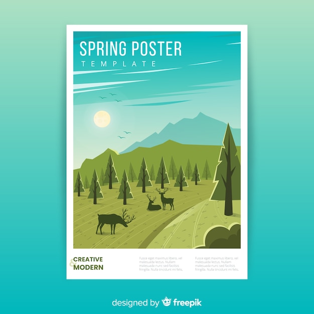 Vecteur gratuit modèle d'affiche de printemps dessiné à la main