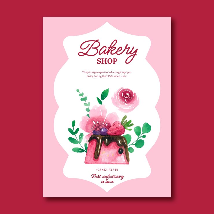 Vecteur gratuit modèle d'affiche de produits de boulangerie