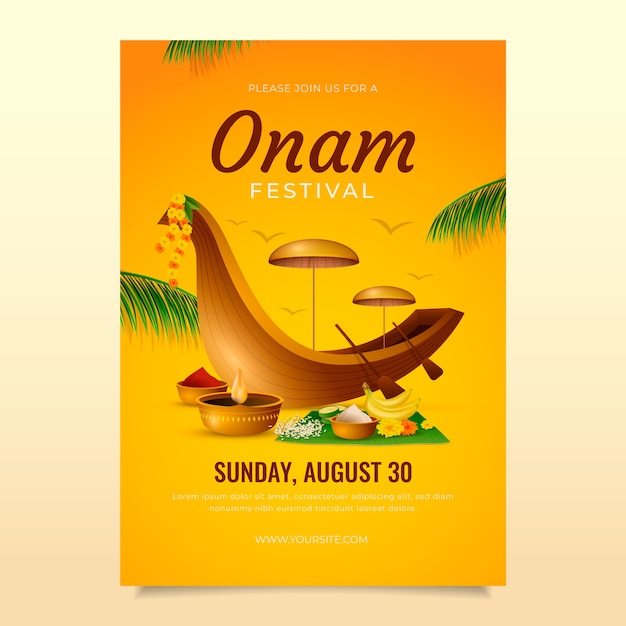 Modèle D'affiche Réaliste Pour La Célébration D'onam