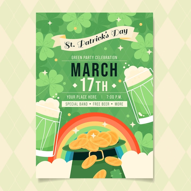 Modèle d'affiche de la Saint-Patrick