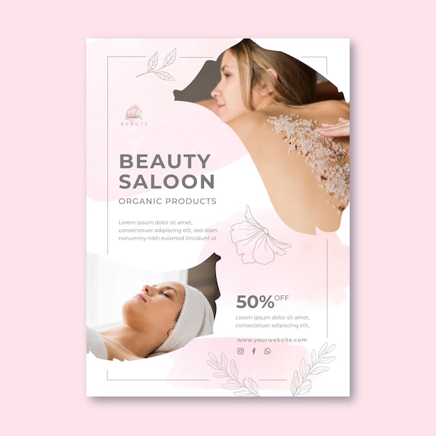 Vecteur gratuit modèle d'affiche de salon de beauté