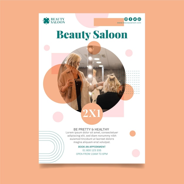 Vecteur gratuit modèle d'affiche de salon de beauté