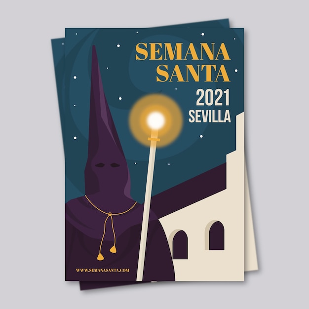 Vecteur gratuit modèle d'affiche de semana santa