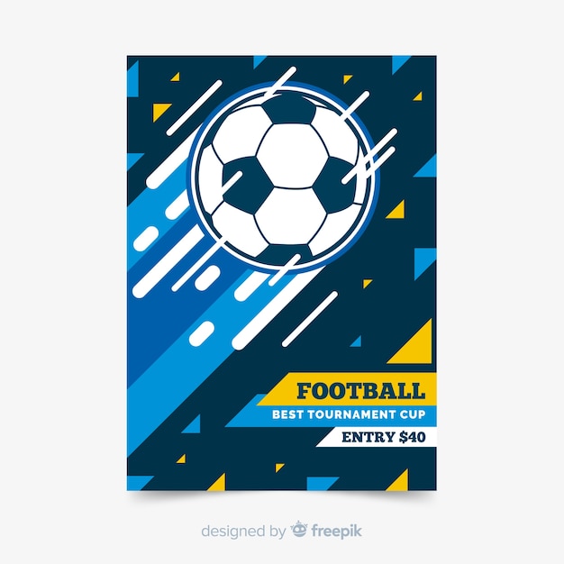 Vecteur gratuit modèle d'affiche de sport avec ballon de football