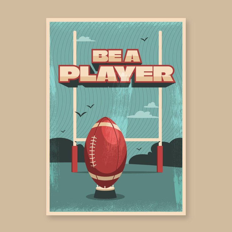 Vecteur gratuit modèle d'affiche de sport rétro dessiné à la main