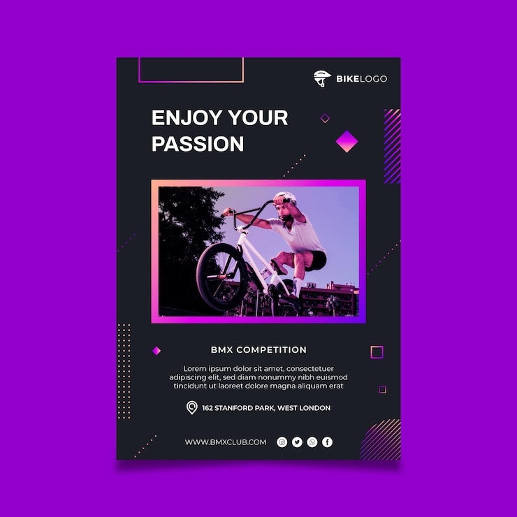 Vecteur gratuit modèle d'affiche de sport de style dégradé
