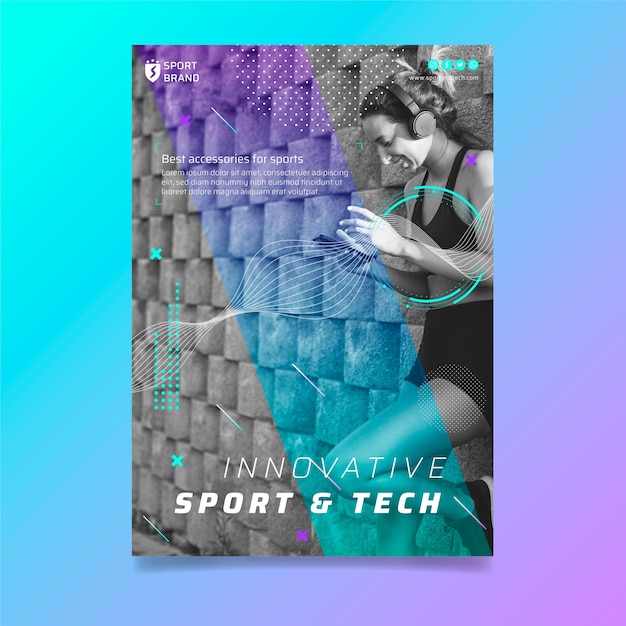 Modèle D'affiche De Sport Et De Technologie