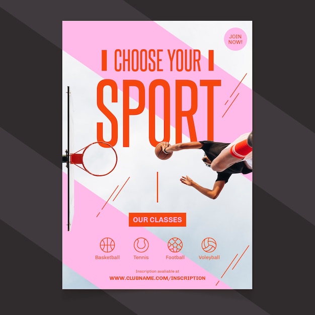 Vecteur gratuit modèle d'affiche de sport