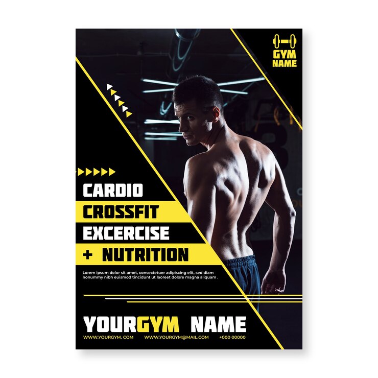 Vecteur gratuit modèle d'affiche sportive avec photo