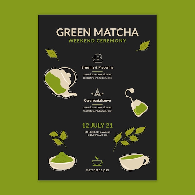 Modèle D'affiche De Thé Matcha