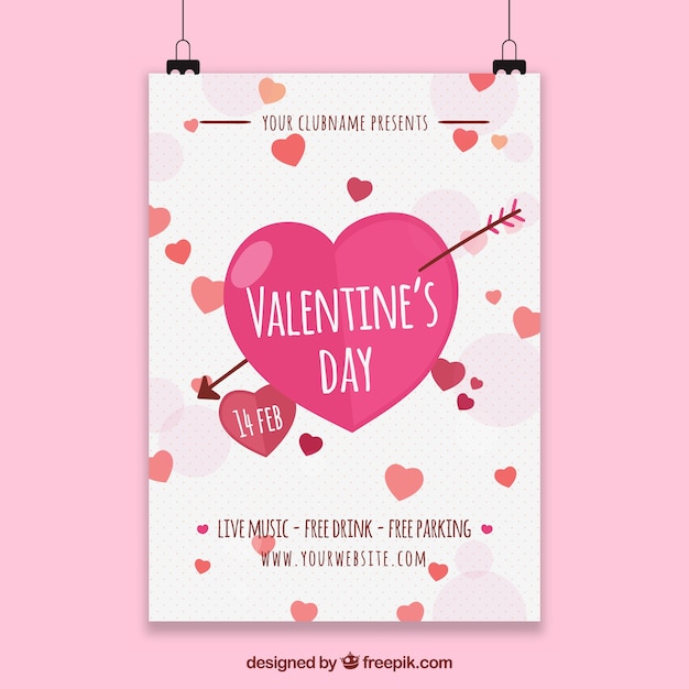 Vecteur gratuit modèle d'affiche de valentine