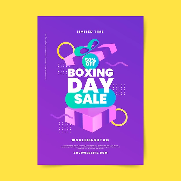 Vecteur gratuit modèle d'affiche de vente de boxe vertical dégradé