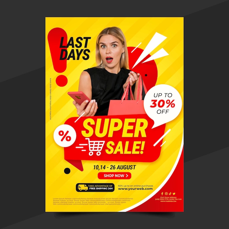Vecteur gratuit modèle d'affiche de vente dégradé