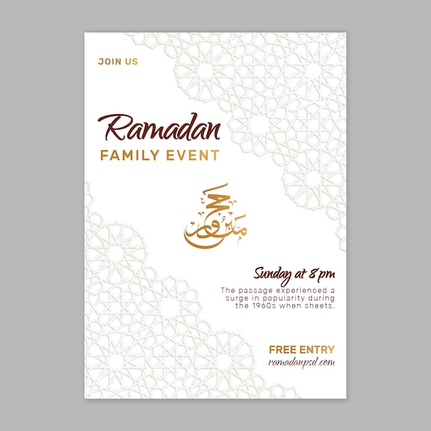 Vecteur gratuit modèle d'affiche de vente de ramadan
